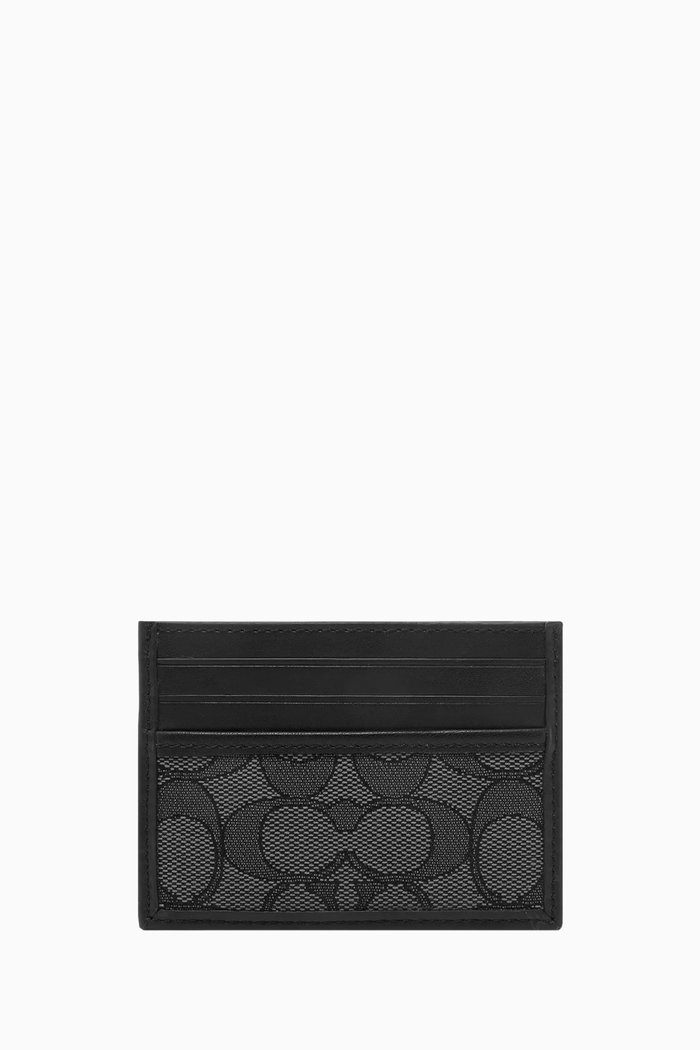 

Signature-print Card Case in Jacquard, Black