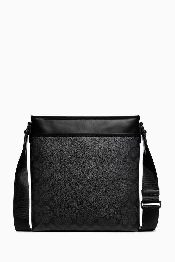 

Gotham Slim Crossbody Bag in Signature Canvas & Leather, Black