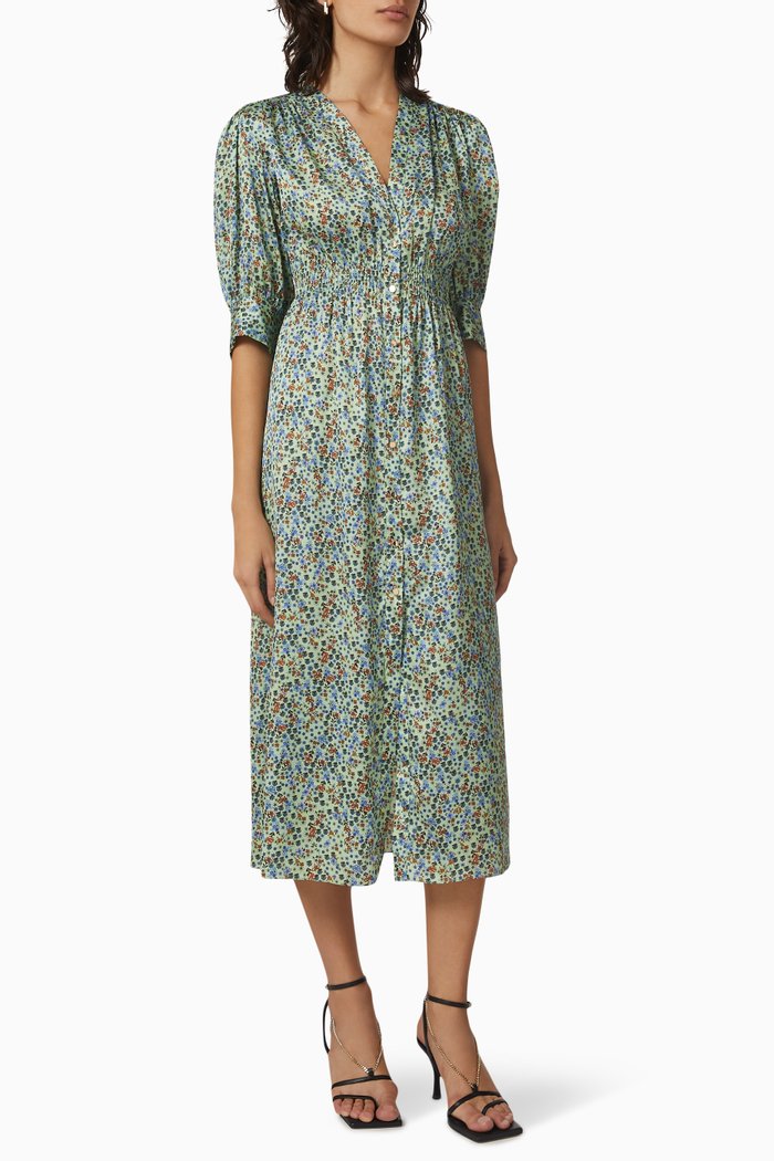 

Flora Print Dress, Green