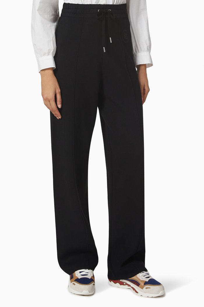 

Straight-leg Trousers in Cotton Jersey, Black
