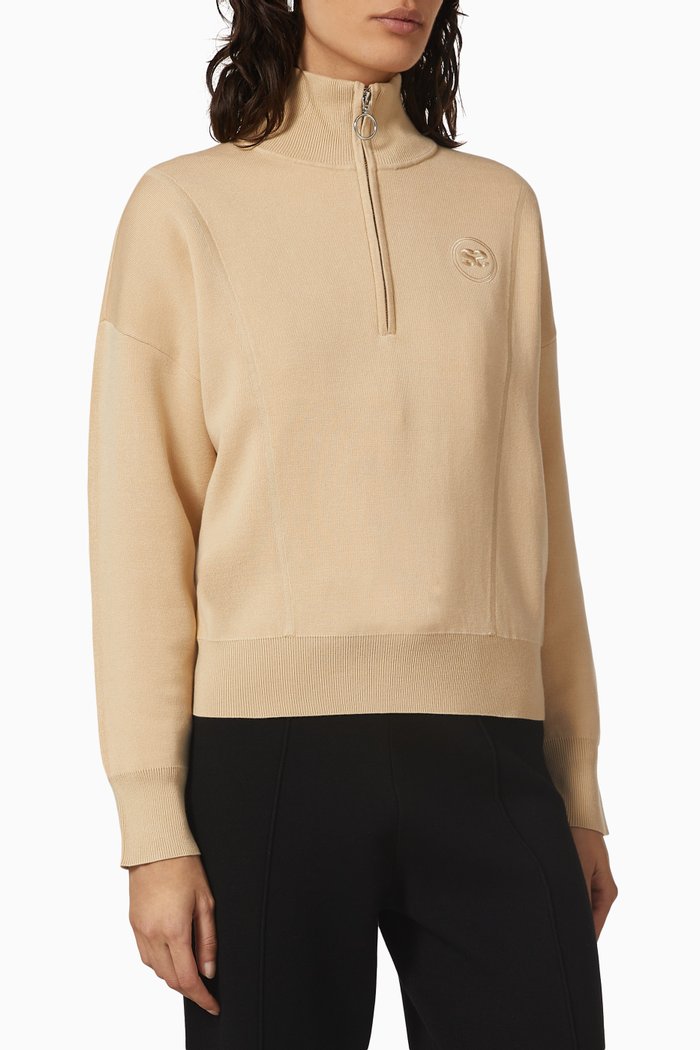 

Trucker Sweater in Cotton, Brown