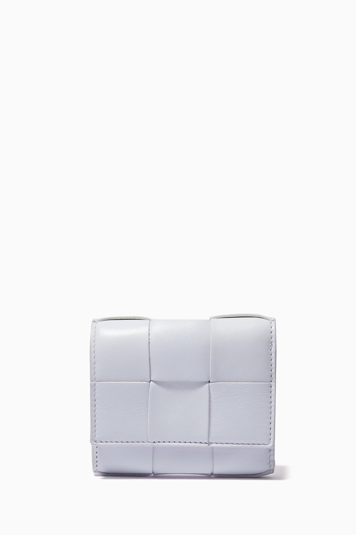 

Tri-fold Zip Wallet in Intrecciato Nappa, Pink