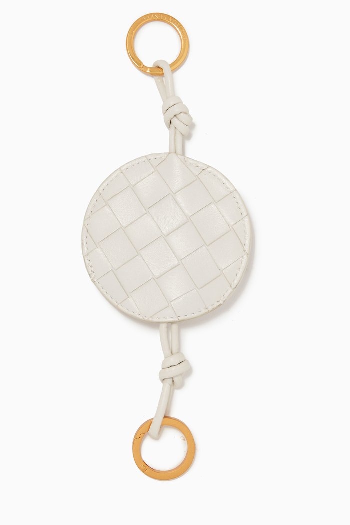 

Key Ring in Intrecciato Nappa, White