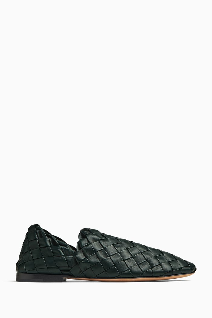 

The Slippers in Intrecciato Nappa, Green