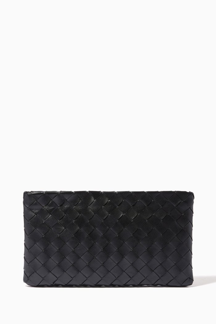 

Medium Pouch in Intrecciato Nappa, Black
