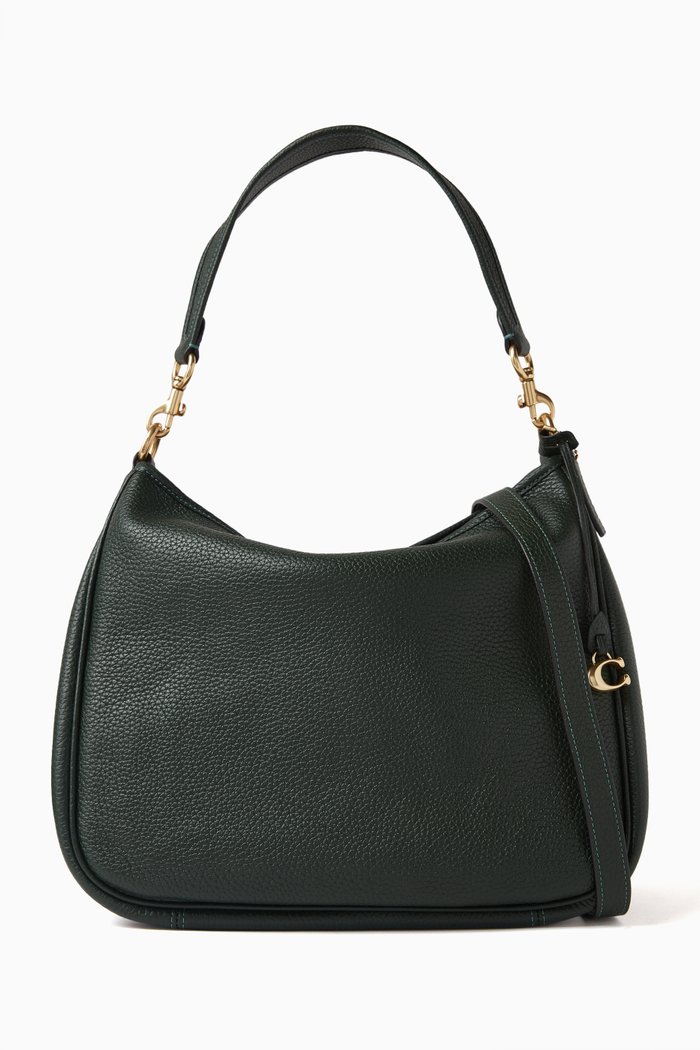 Cary Shoulder Bag in Pebbled Leather, Green