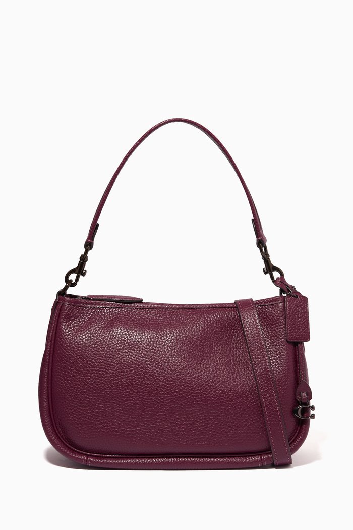 

Cary Crossbody Bag in Pebbled Leather, Burgundy