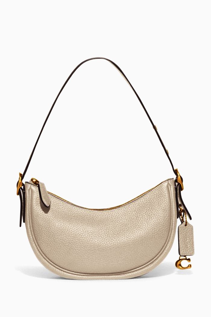 

Luna Shoulder Bag in Pebbled Leather, White
