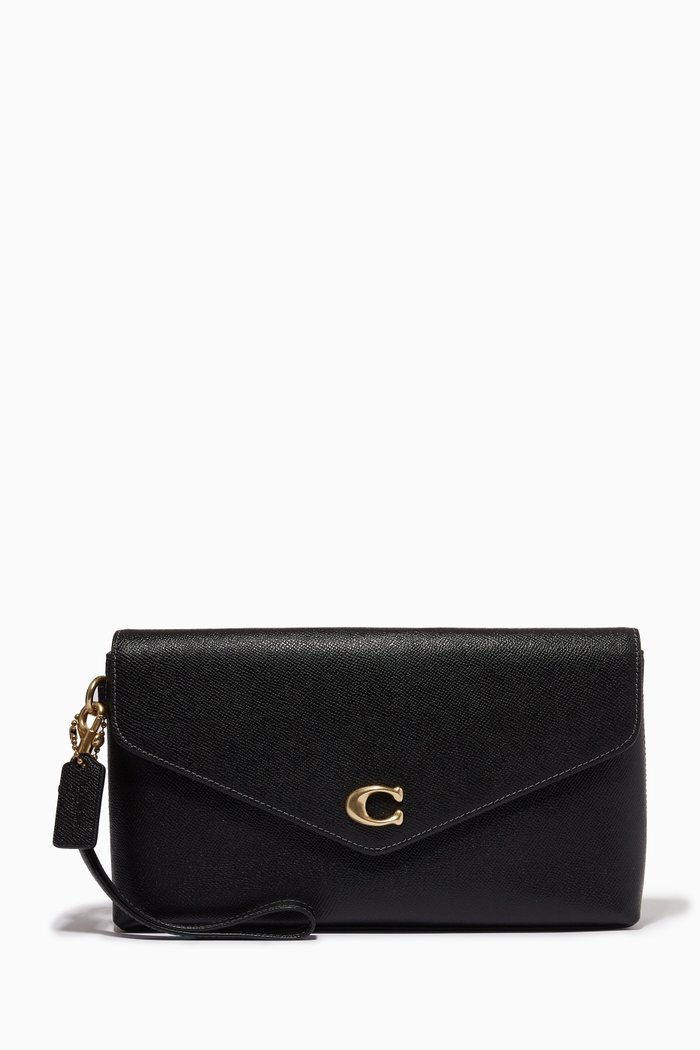 

Wyn Clutch in Crossgrain Leather, Black