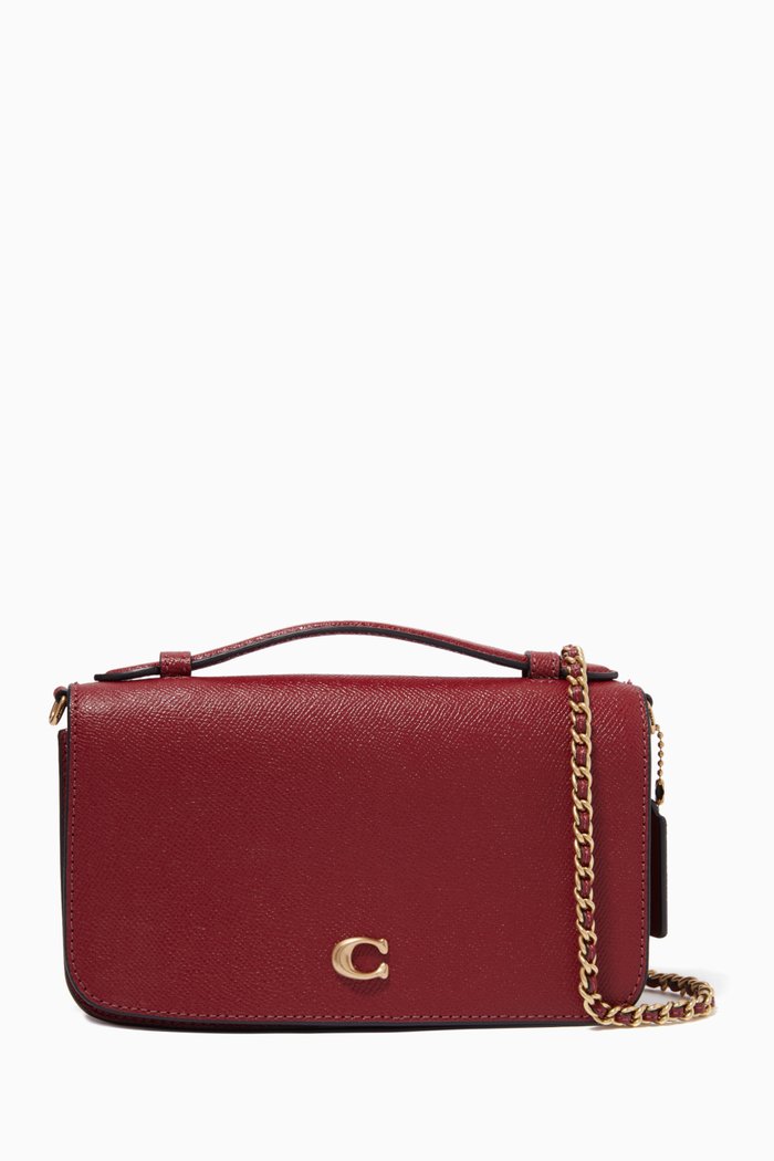 

Bea Crossbody Bag in Crossgrain Leather, Red