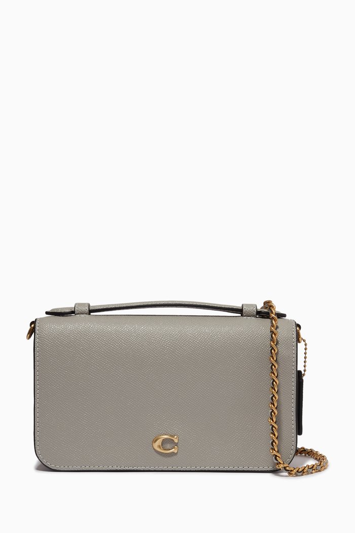 

Bea Crossbody Bag in Crossgrain Leather, Grey