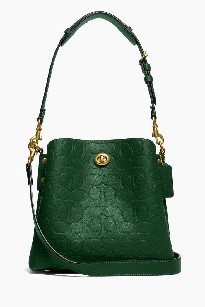 

Willow Bucket Bag in Signature-debossed Pebbled Leather, Brown