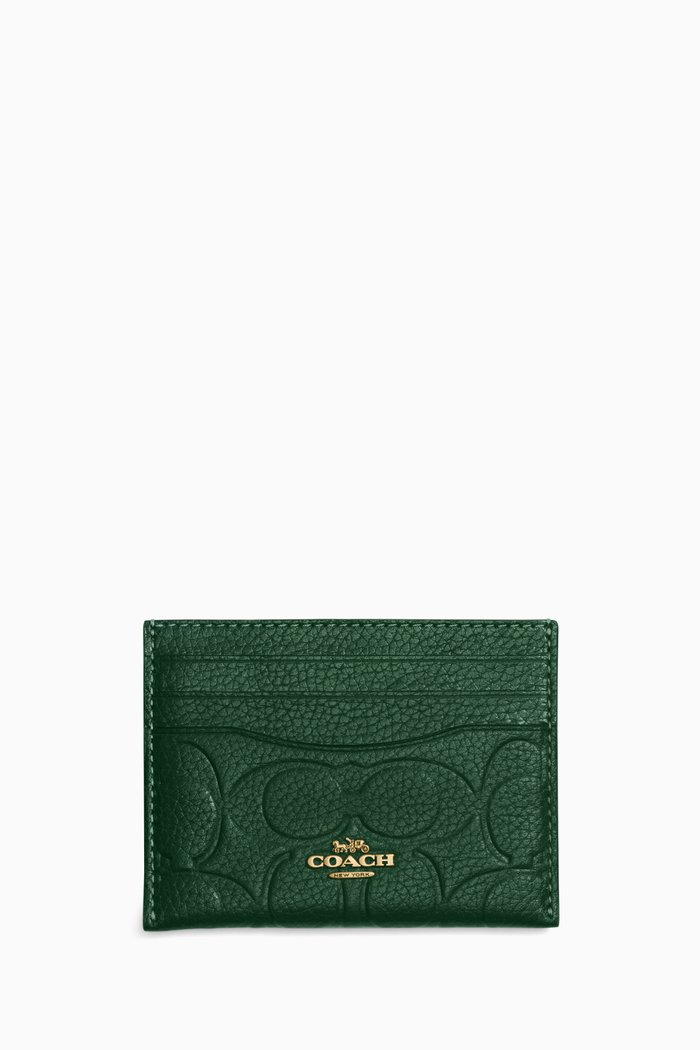 

Card Case in Signature Debossed Pebbled Leather, Brown
