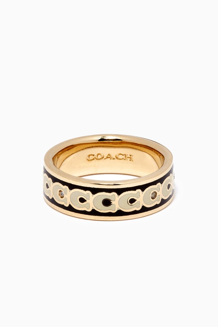 

Signature Enamel Ring in Gold-plated Brass