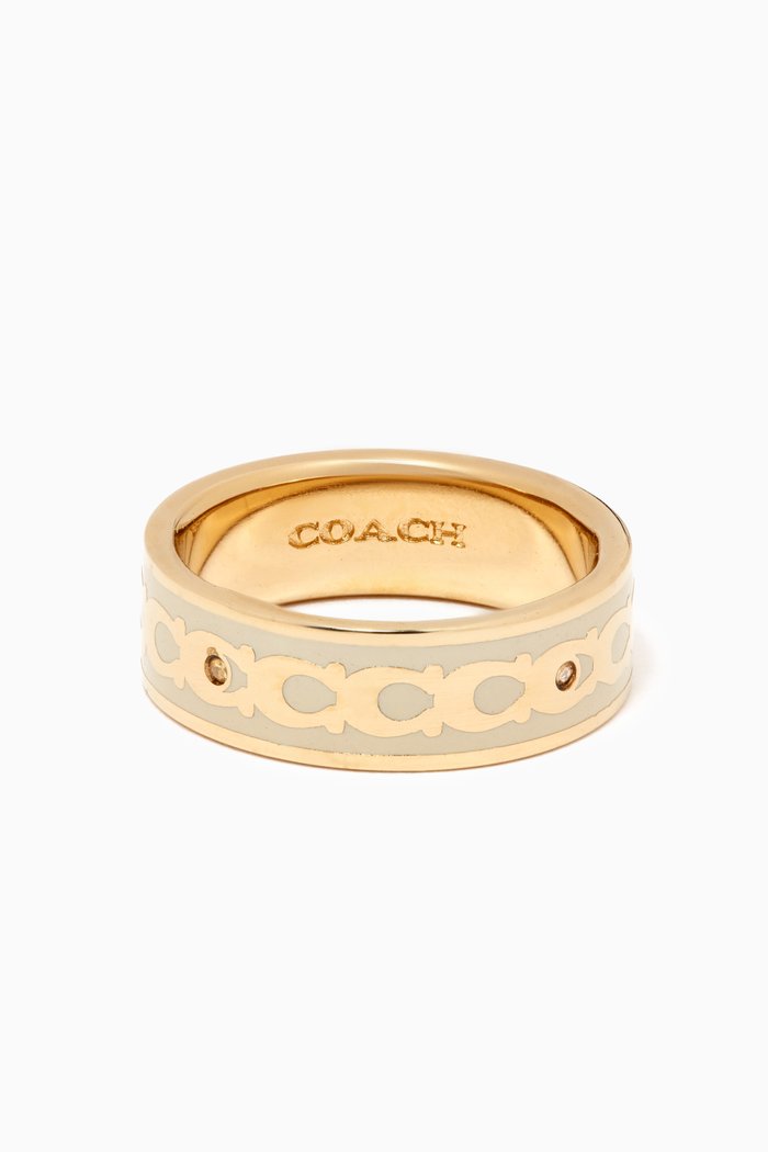 

Signature Enamel Ring in Gold-plated Brass