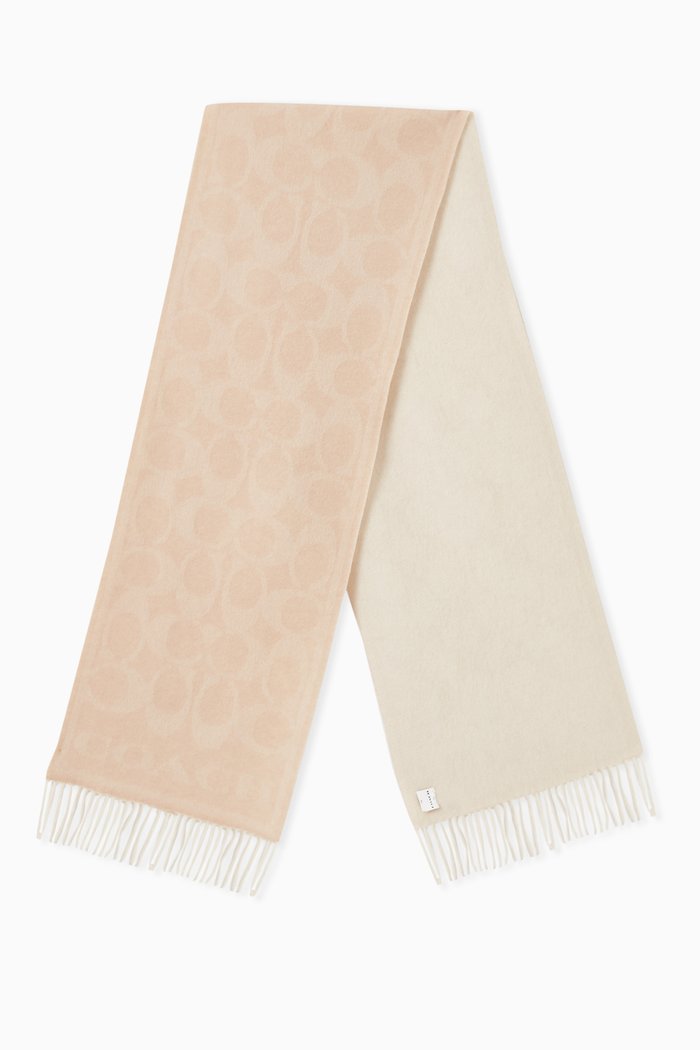 

Reversible Signature Muffler in Cashmere, White
