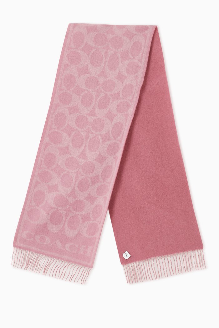 

Reversible Signature Muffler in Cashmere, Pink