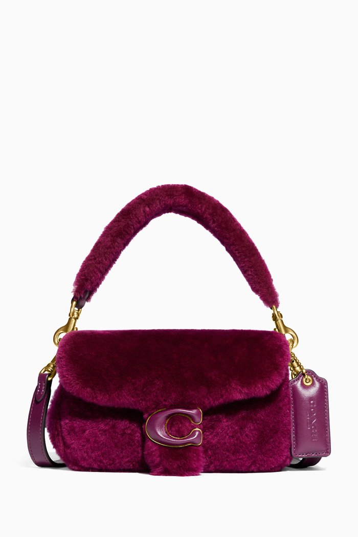 

Pillow Tabby Shoulder Bag 18 in Shearling & Leather, Pink