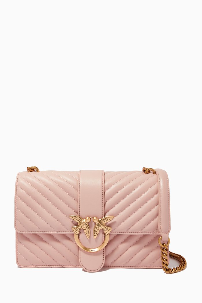 

Classic Love Icon Bag in V Quilt Nappa, Pink