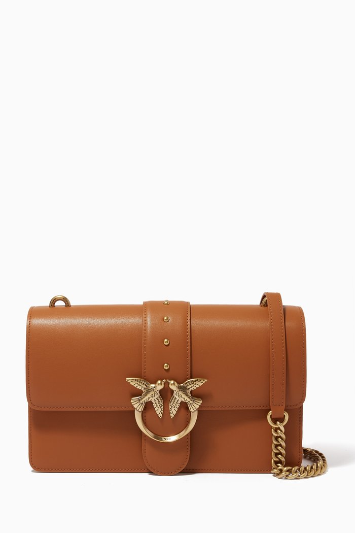 

Classic Love Icon Bag in Leather, Brown