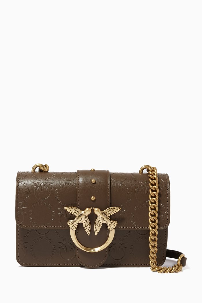 

Mini Love Icon Bag in Monogram Leather, Green
