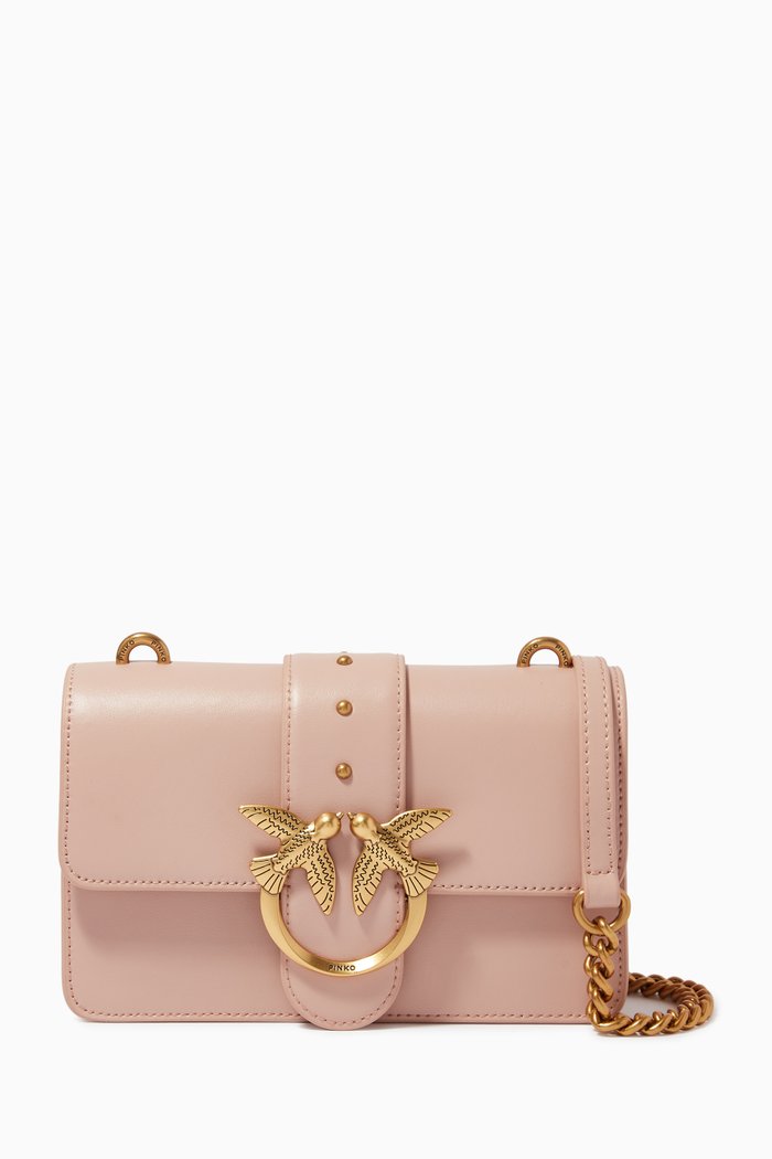 

Mini Love Icon Bag in Leather, Pink