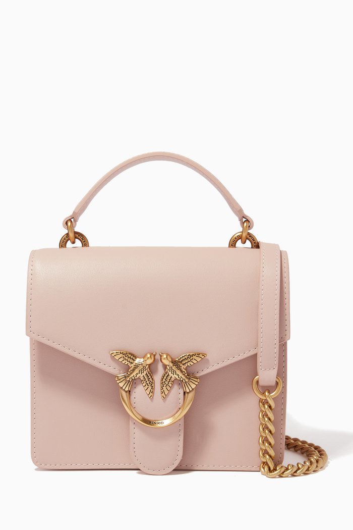 

Mini Love Top Handle Bag in Leather, Pink