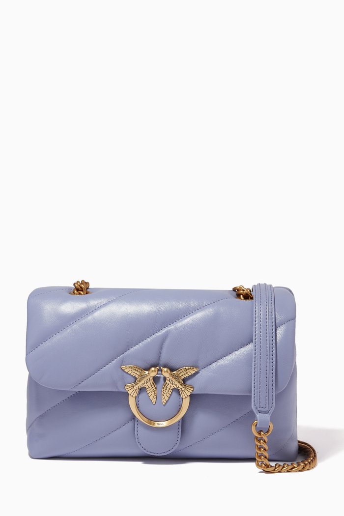 Classic Love Puff Bag in Maxi Quilt Nappa, Purple