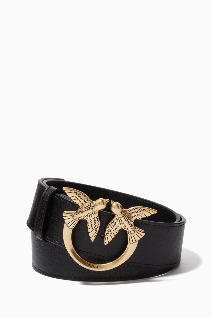 

Love Birds Belt in Leather, Black