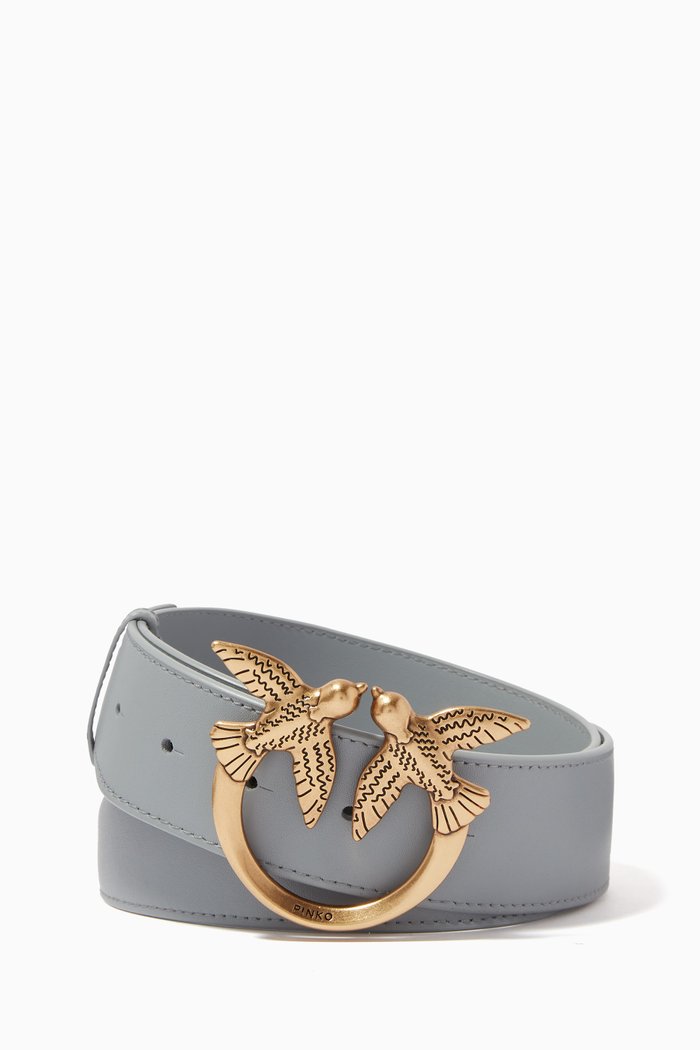 

Love Birds Belt in Leather, Grey