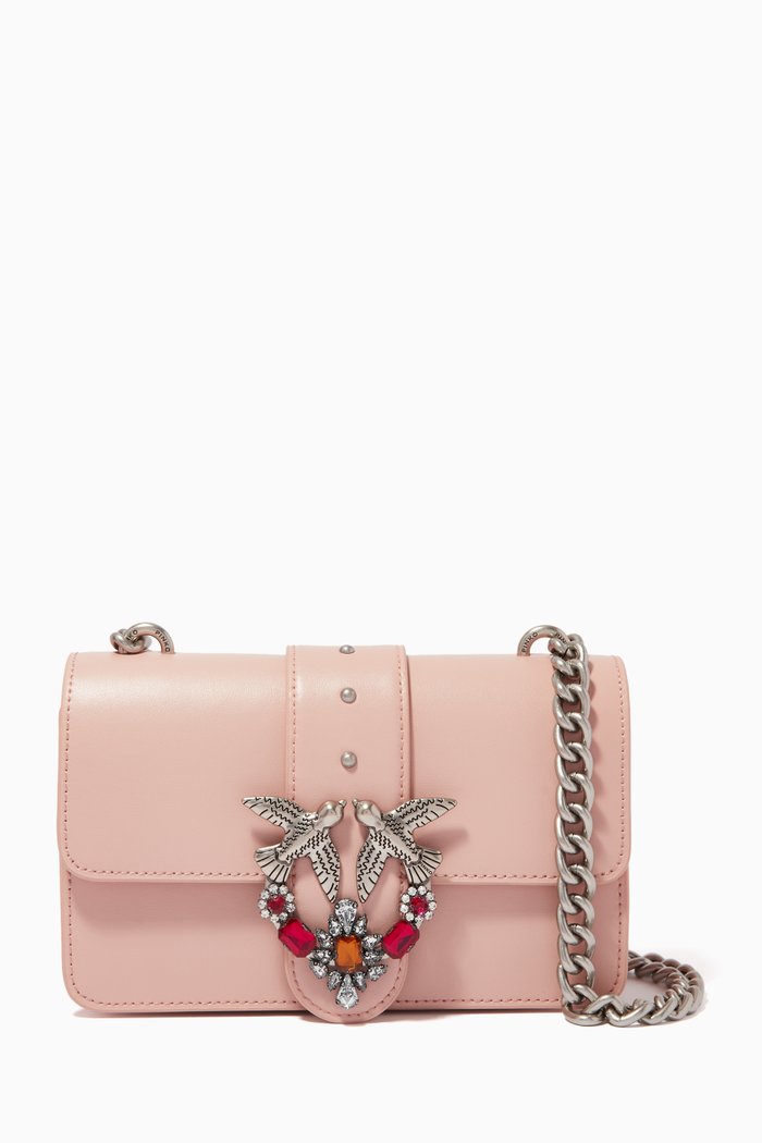 

Mini Love Icon Bag in Leather, Pink