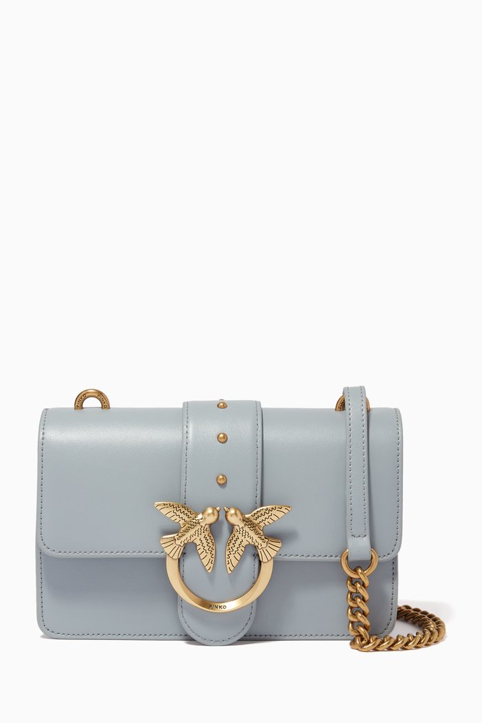 Mini Love Icon Bag in Leather, Grey