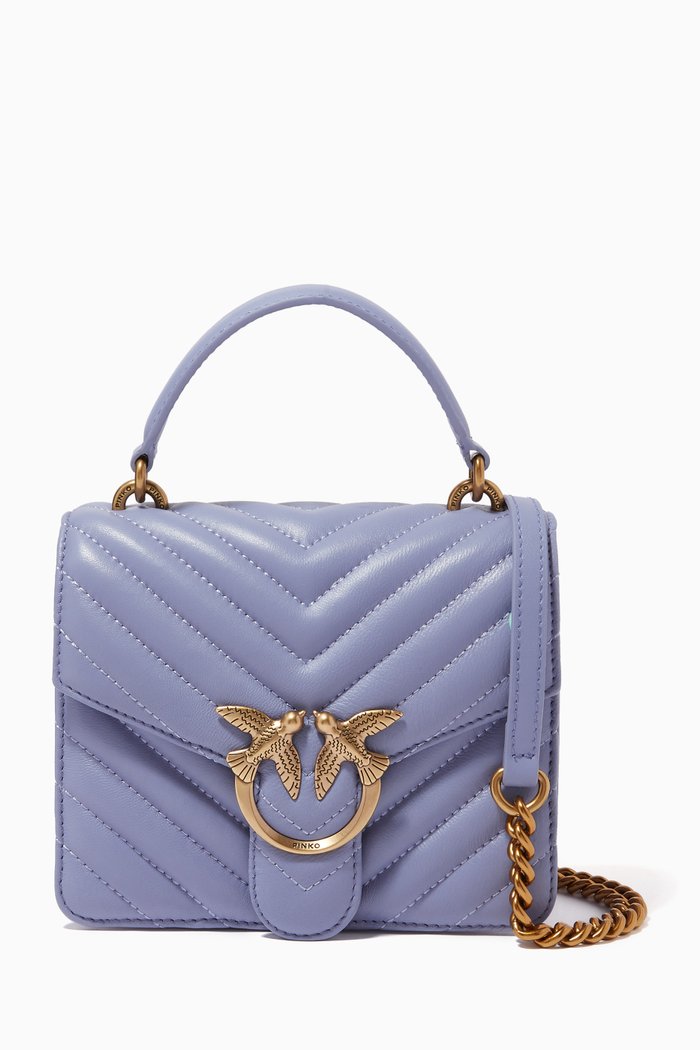 

Mini Love Top Handle Bag in V Quilt Nappa, Purple
