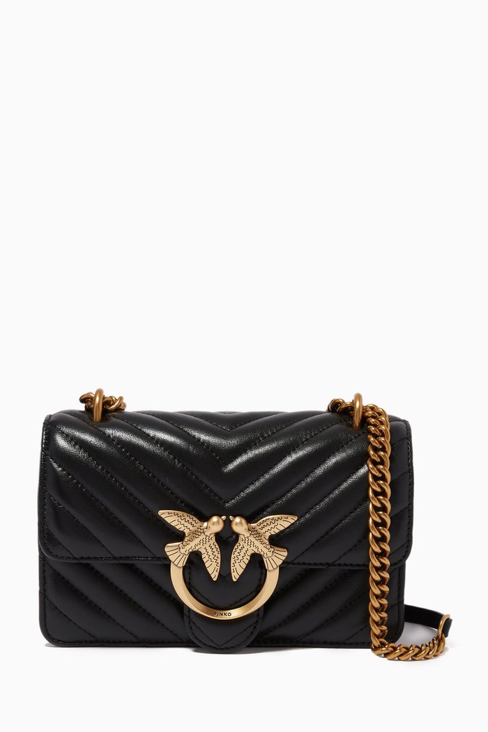 Mini Love Icon Bag in V Quilt Nappa, Black
