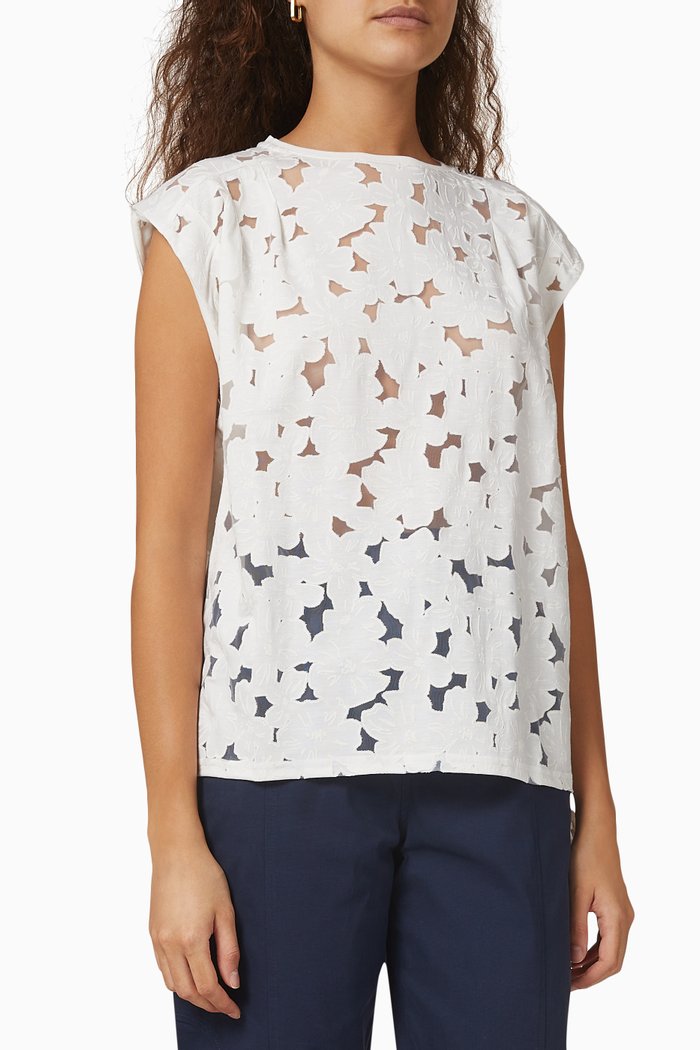 

Ericah Floral Burnout Vest, White