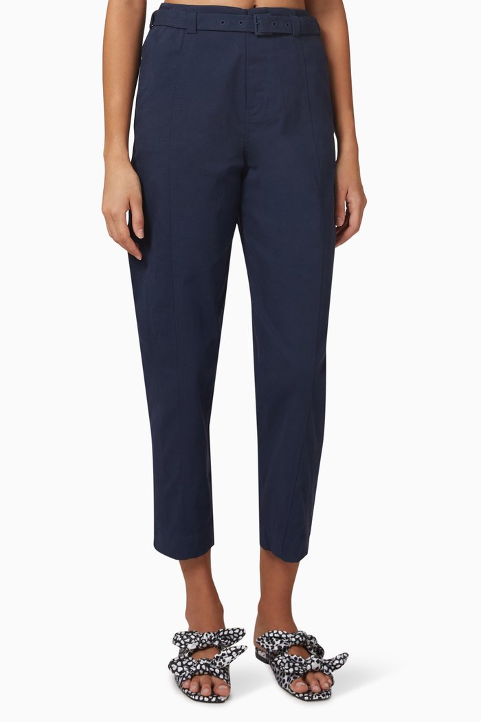 

Nysse Panelled Barrel Leg Pants, Blue
