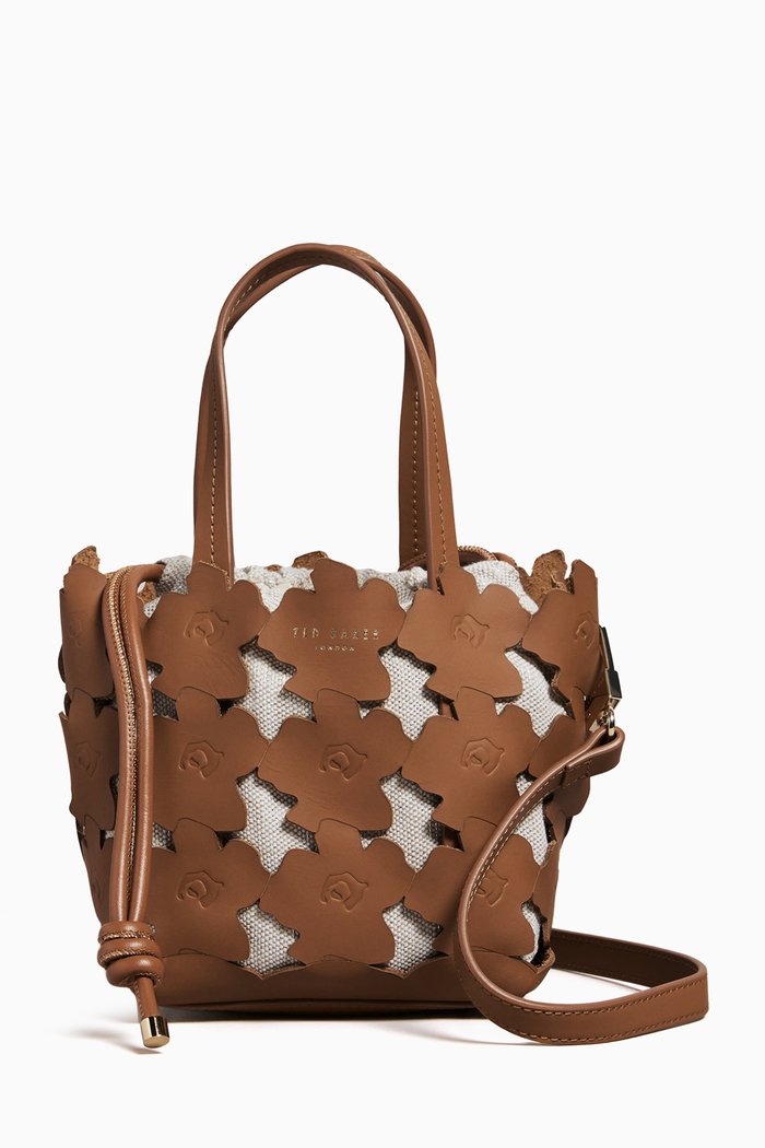 

Florene Mini Tote Bag in Bovine Leather, Brown