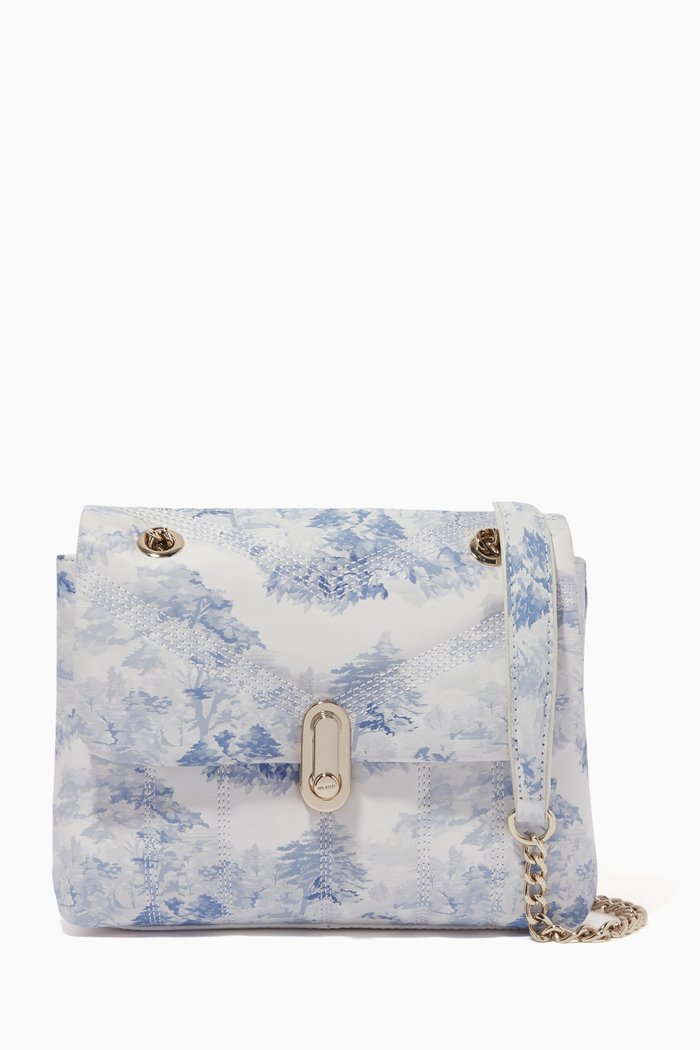 

Ayasisi New Romantic Landscape Puffer Shoulder Bag in Leather, White
