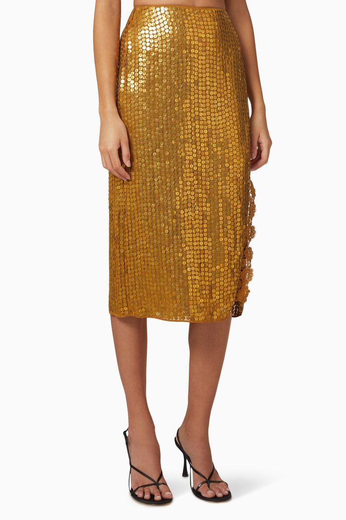 

Signora Sequin Slip Skirt, Metallic