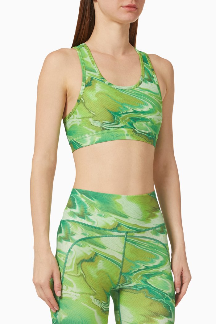

KK Printed Sports Bra, Green