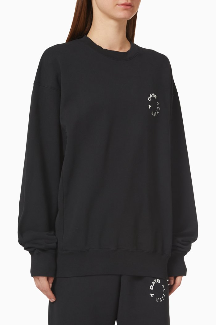 Monday Crewneck Sweatshirt in Organic Cotton, Black
