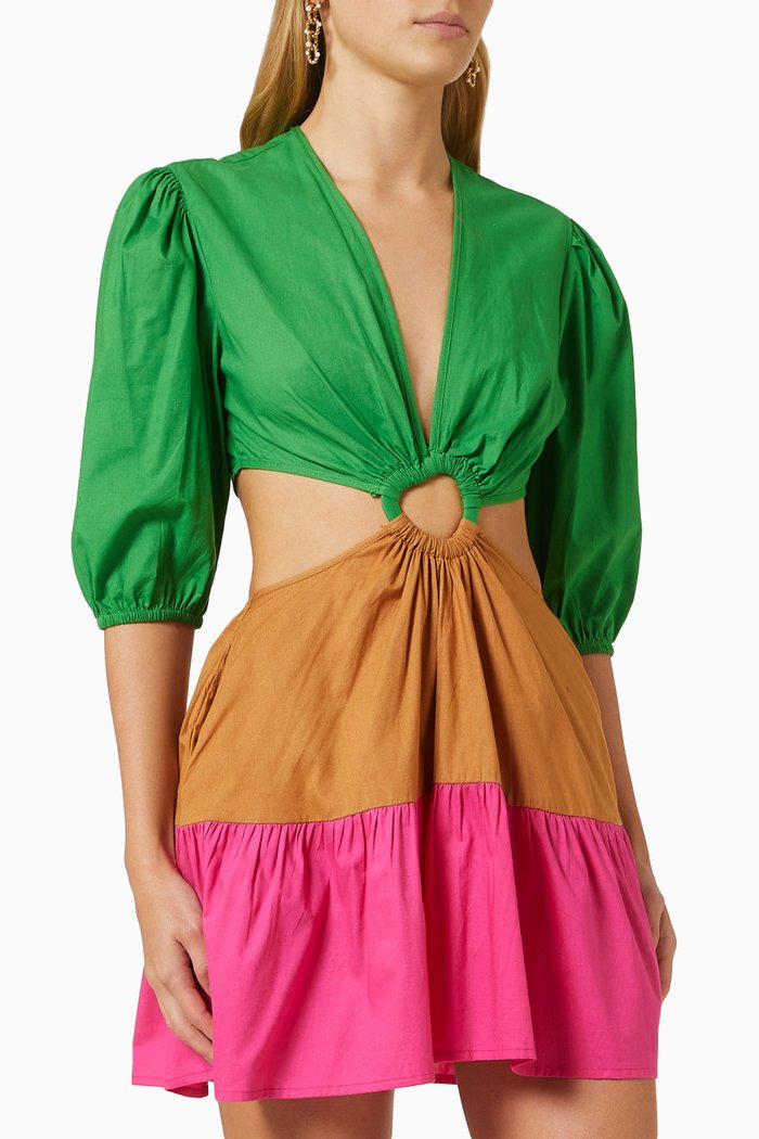 

Watermelon Mini Dress in Cotton Poplin, Multicolour
