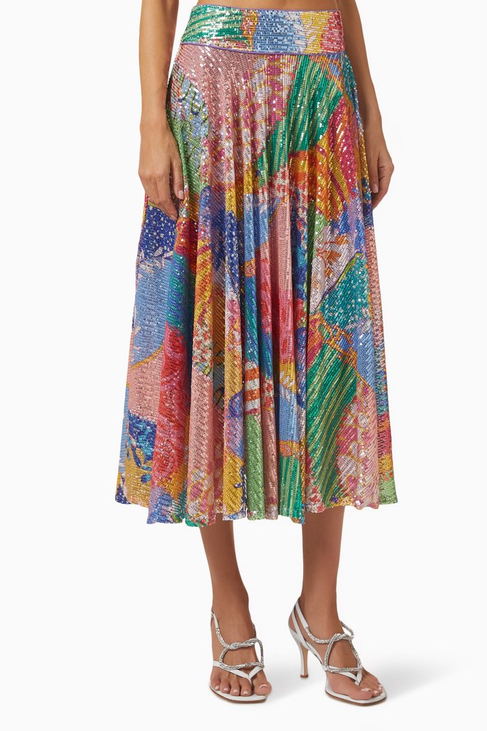 

Koya Midi Skirt in Sequin, Multicolour