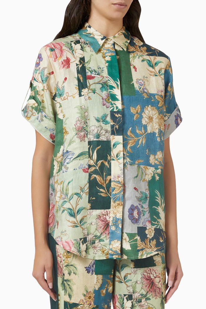 

Loretta Shirt in Linen, Green