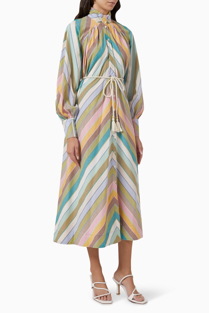 

Lillian Midi Dress in Cotton, Multicolour