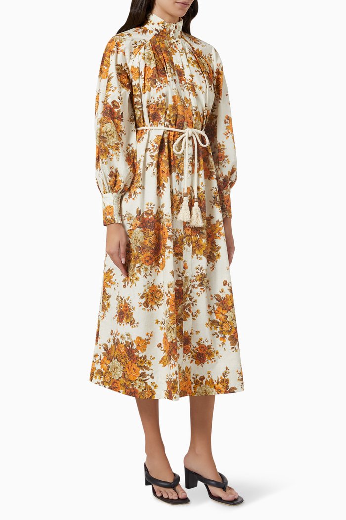 Derby Midi Shirt Dress in Organic Cotton-poplin, Neutral