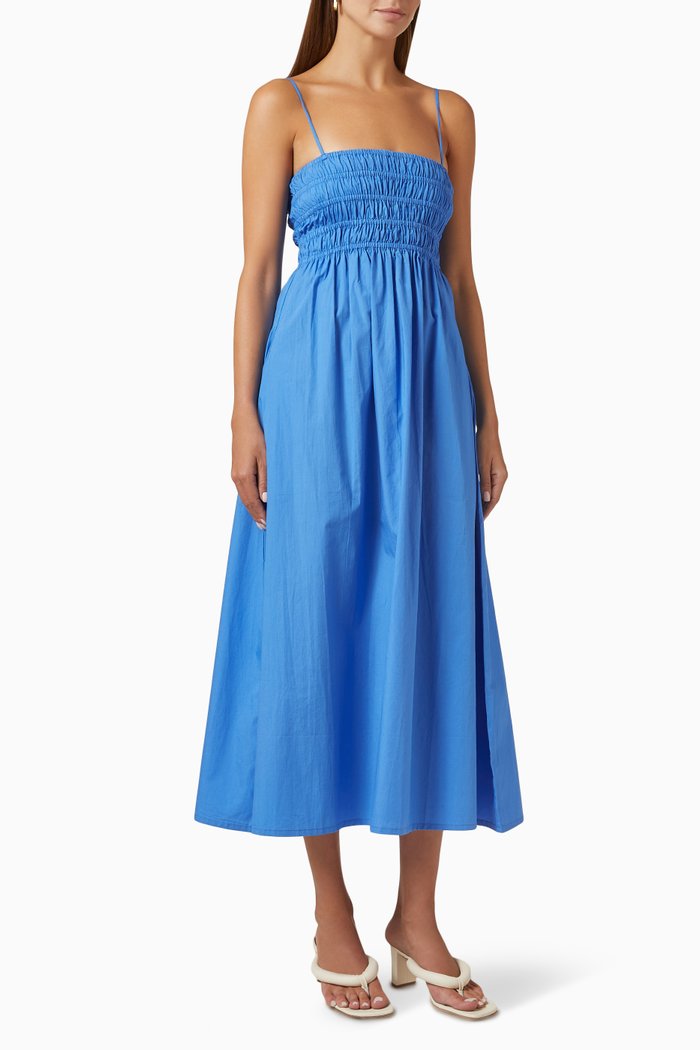 

Marieka Midi Dress in Cotton, Blue