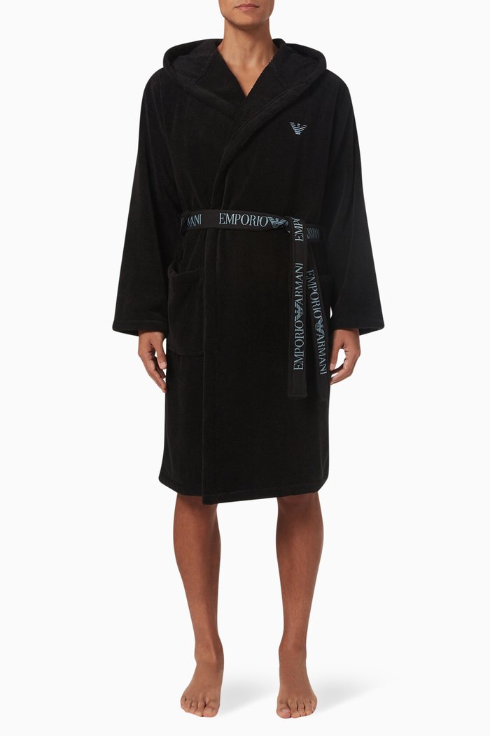 

Bathrobe in Cotton Terry, Black