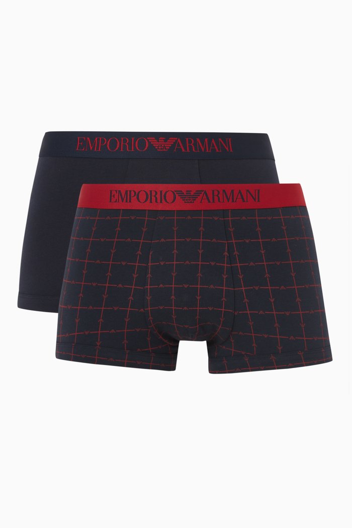 

Eagle-print Logo Briefs Set in Stretch-cotton, Blue