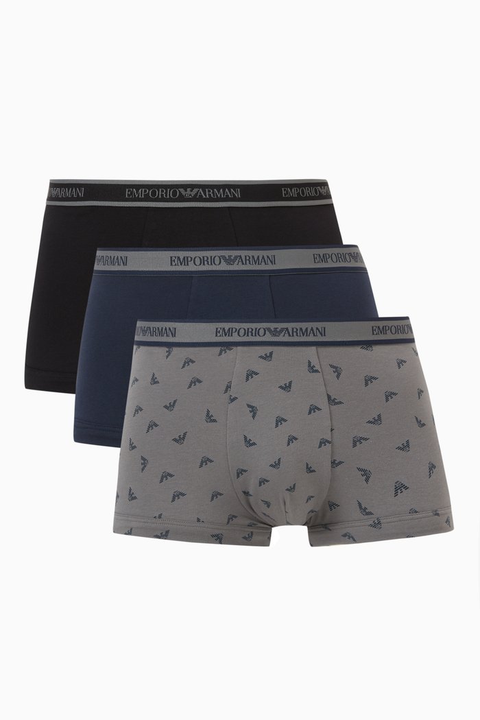 

Logo Trunks in Stretch Cotton, Set of 3, Black